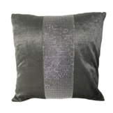 KUSSEN GLITTER ZILVER 45x45 CM