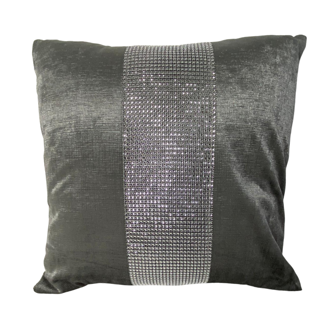 KUSSEN GLITTER ZILVER 45x45 CM