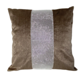 KUSSEN GLITTER BRUIN 45x45 CM