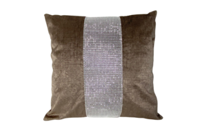 KUSSEN GLITTER BRUIN 45x45 CM