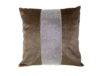 KUSSEN GLITTER BRUIN 45x45 CM