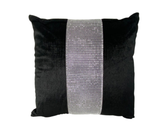 KUSSEN GLITTER ZWART 45x45 CM
