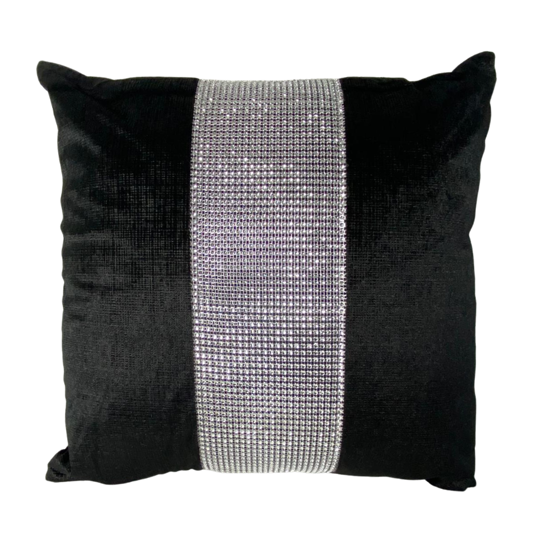 KUSSEN GLITTER ZWART 45x45 CM