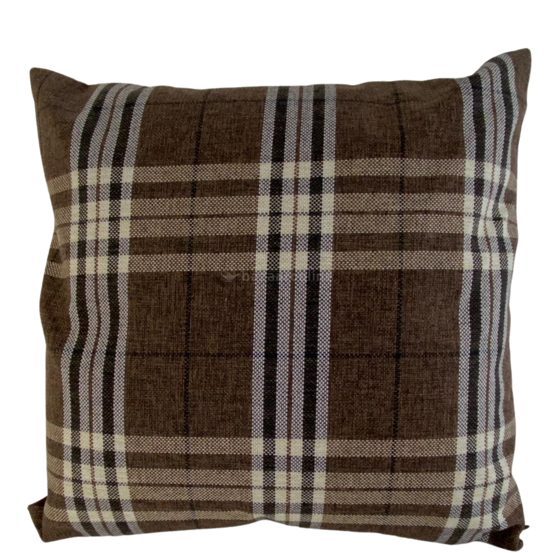 KUSSEN STREPEN BRUIN 45x45 CM