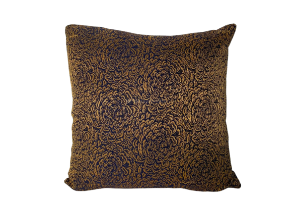 KUSSEN GOLD ROSES BLUE  45x45 CM