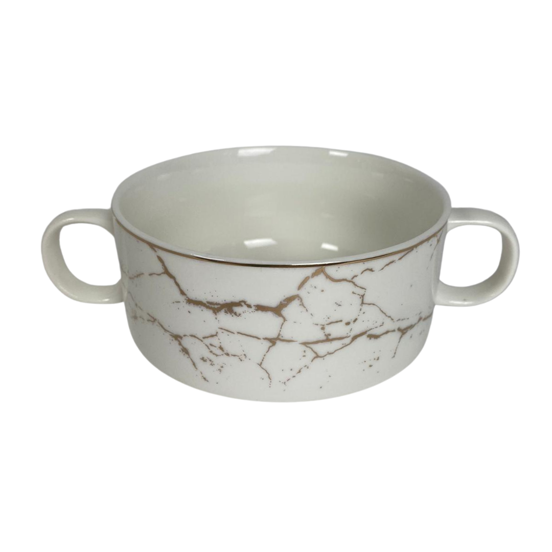 Soep set Eidan - 8-delig - Marmer Wit Goud