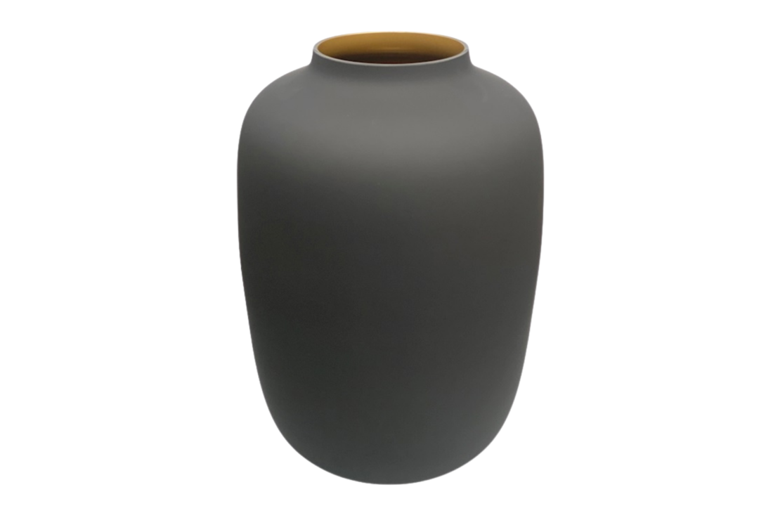 over het algemeen abstract Uitvoerbaar Mat zwarte vaas met goud | Eric Kuster Stijl | Pampa gras vazen -  Bazaaronline