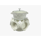 Soep set Rama - 8-delig - Marmer Wit Zilver