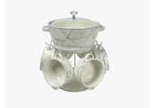 Soep set Rama - 8-delig - Marmer Wit Zilver
