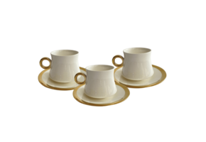 Koffieset - Cino - Marmerlook - Wit / Goud