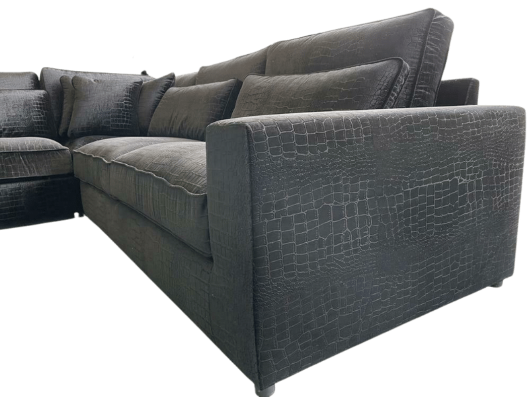 Hoekbank Croco Black Velvet