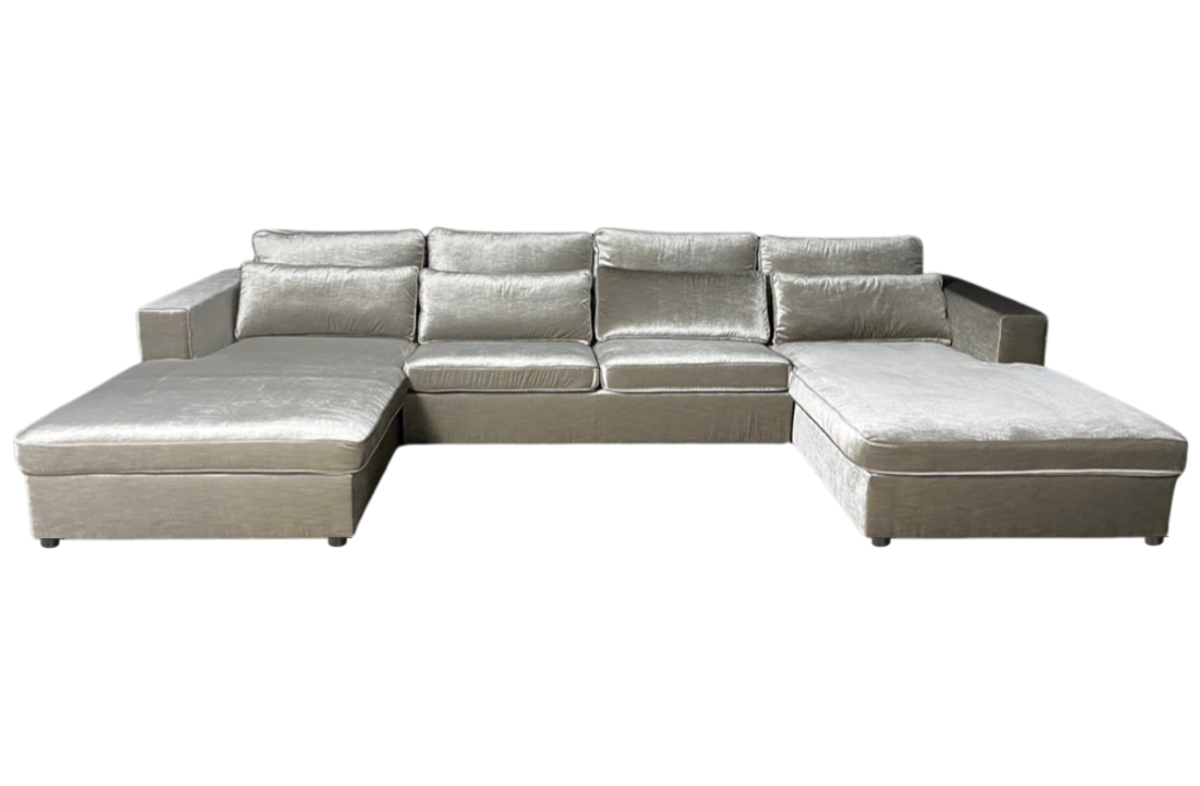 Kensington Dubbele Lounge Taupe Velvet