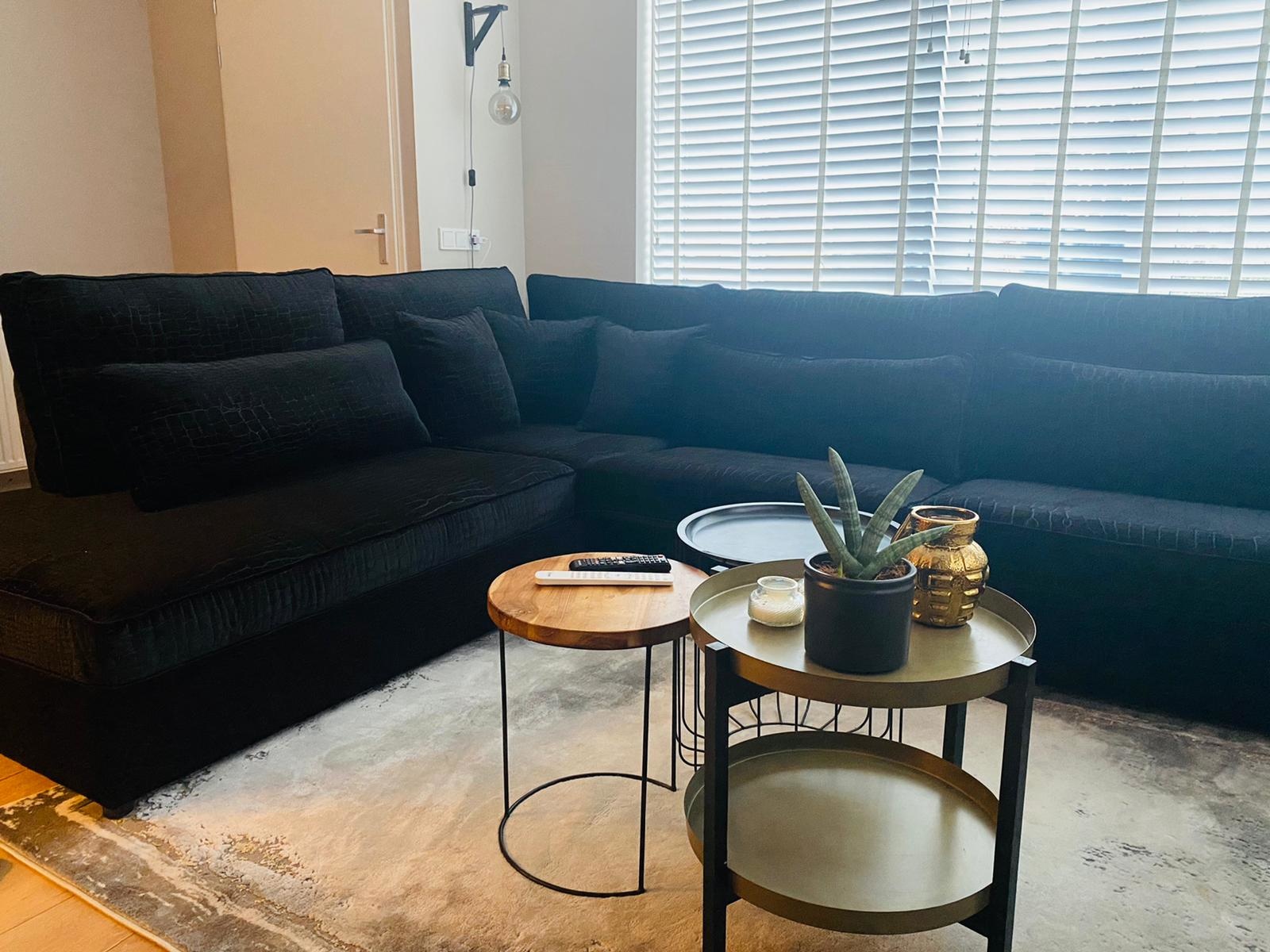 Hoekbank Croco Black Velvet