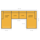 Croco Dubbele Lounge Champagne kleur Velvet