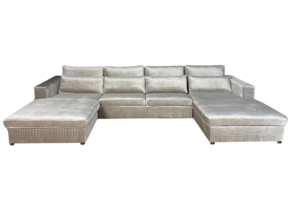 Croco Dubbele Lounge Champagne kleur Velvet