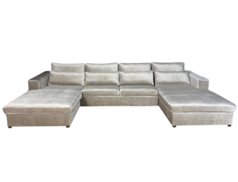 Croco Dubbele Lounge Champagne kleur Velvet