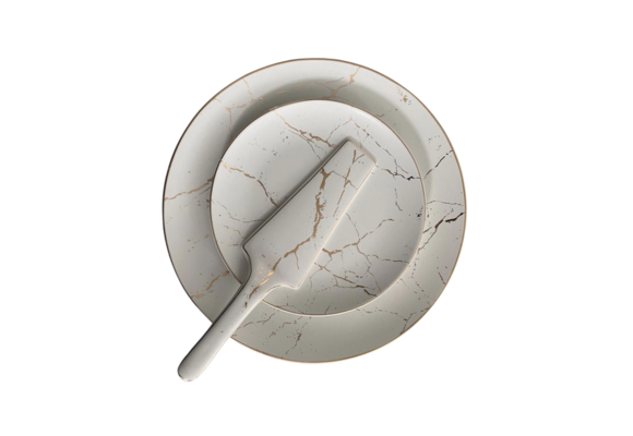 Gebakset 8-delig marmer wit goud