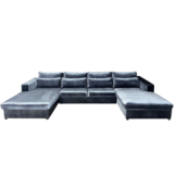 Croco Dubbele Lounge Blauwgrijs Velvet