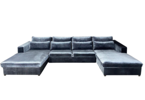 Croco Dubbele Lounge Blauwgrijs Velvet