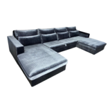 Croco Dubbele Lounge Blauwgrijs Velvet