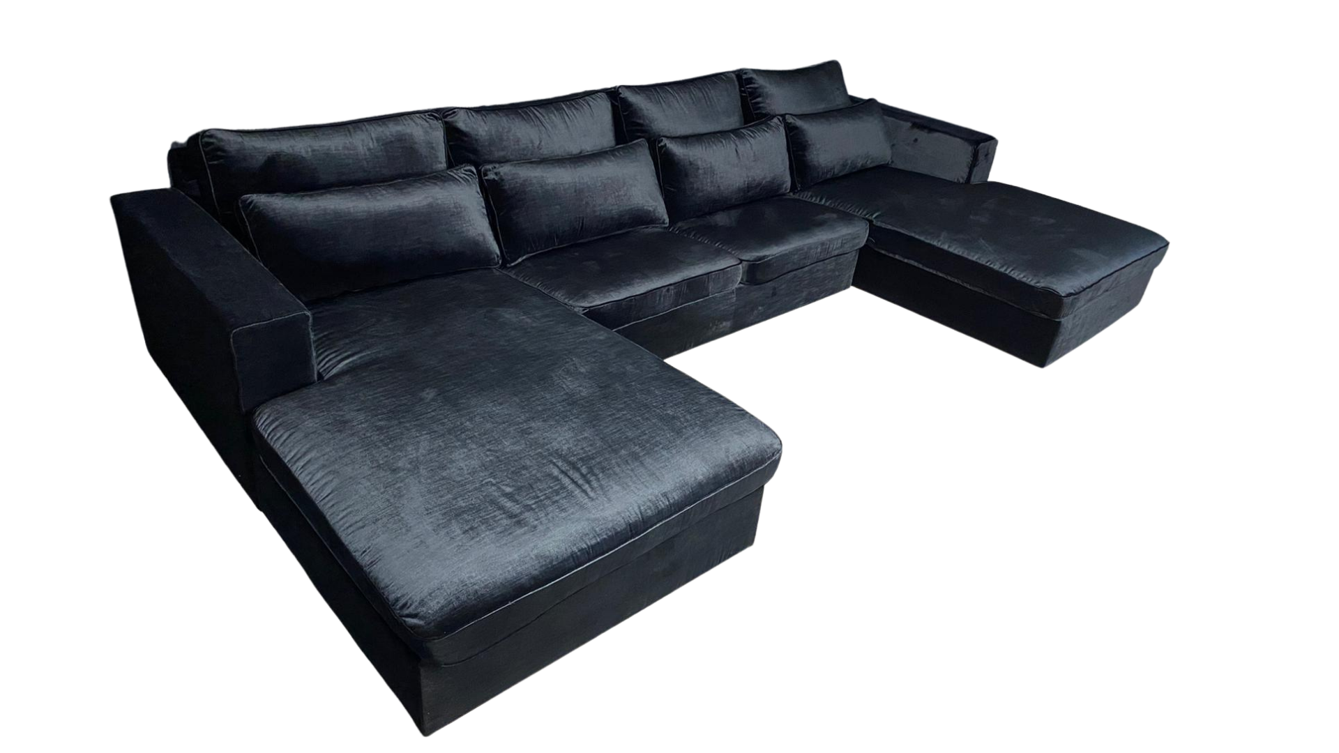 Kensington Dubbele Lounge Black Velvet