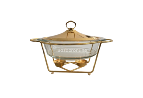 Glazen soepterrine 3.5L Goud