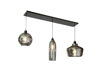 Hanglamp Illusion Smoking glass 3 lichts Mix bollen