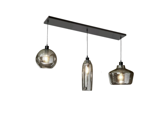 Hanglamp Illusion Smoking glass 3 lichts Mix bollen