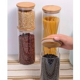 Glazen Bewaarpotten Set van 3 - 10,12 & 16 cm