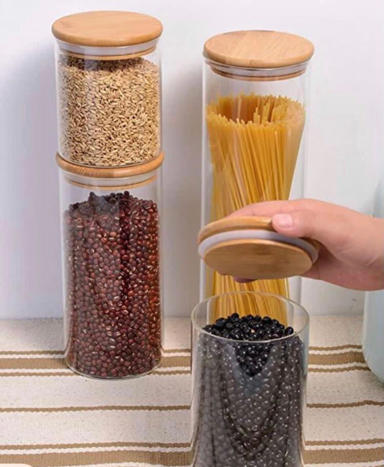 Glazen Bewaarpotten Set van 3 - 10,12 & 16 cm