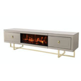 TV-meubel met elektrische sfeerhaard Cambridge Sepia / Goud