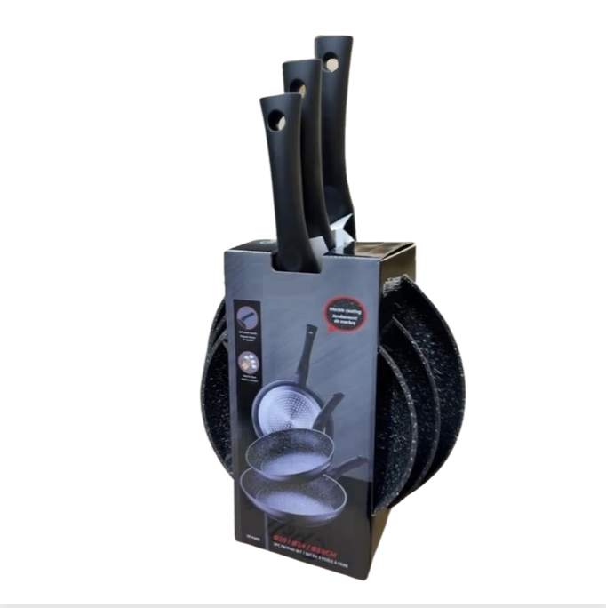 Cheffinger 3-delige koekenpannenset