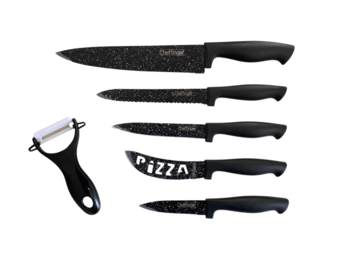 Cheffinger messenset zwart 6-delig