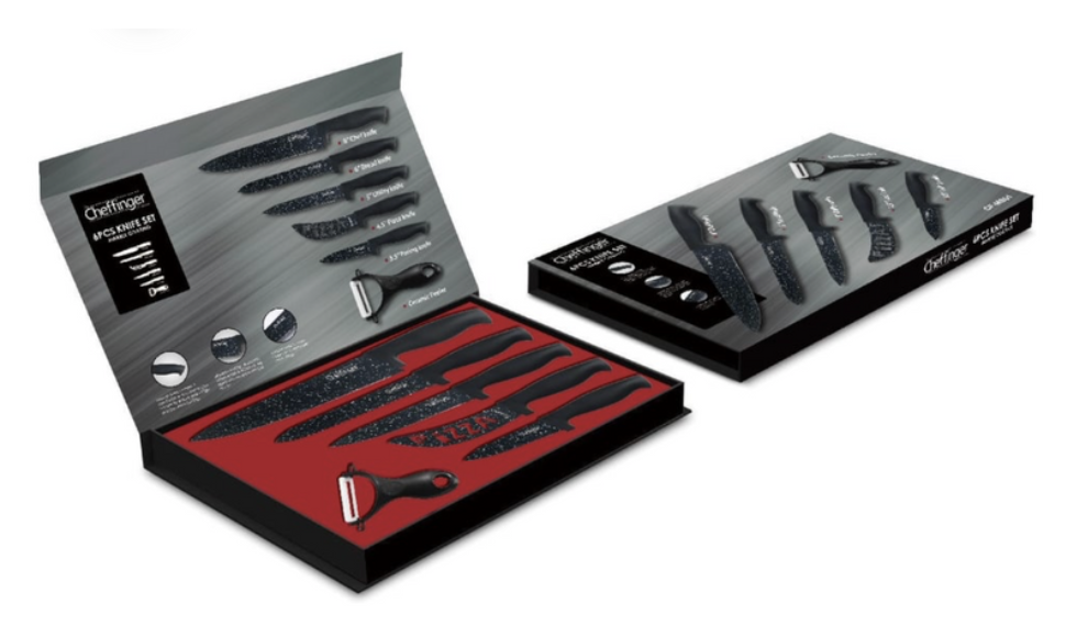 Cheffinger messenset zwart 6-delig