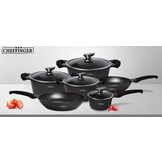 Cheffinger pannenset 6-delig - Zwart