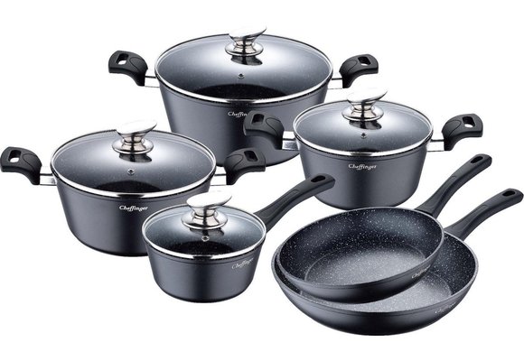 Cheffinger pannenset 6-delig - Zwart