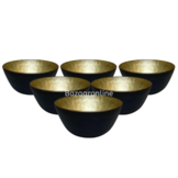 Bricard kommetjes set van 6 - Ø11 cm - zwart/goud