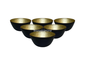 Bricard kommetjes set van 6 - Ø11 cm - zwart/goud