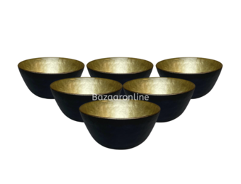 Bricard kommetjes set van 6 - Ø11 cm - zwart/goud