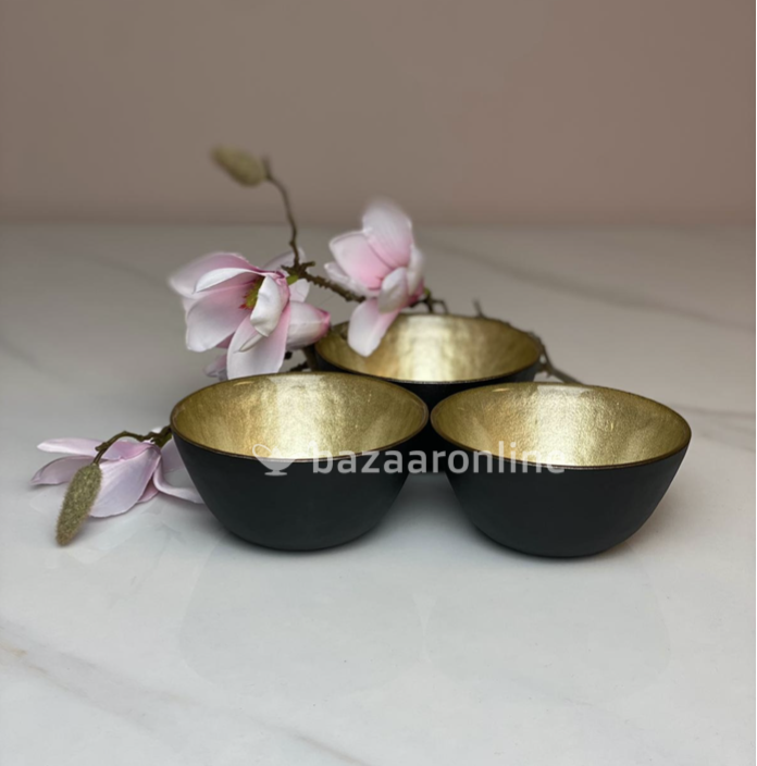 Bricard kommetjes set van 6 - Ø11 cm - zwart/goud