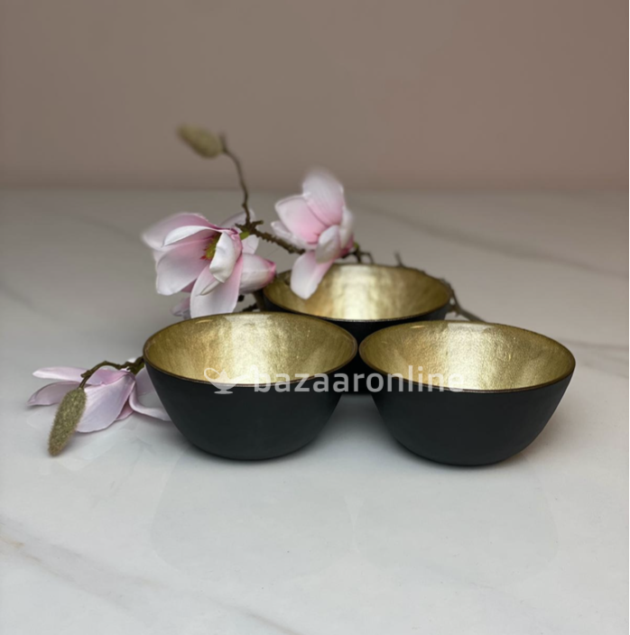 Bricard kommetjes set van 6 - Ø11 cm - zwart/goud