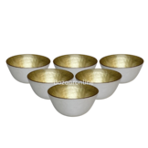 Bricard kommetjes set van 6 - Ø11 cm - wit/goud