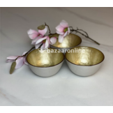 Bricard kommetjes set van 6 - Ø11 cm - wit/goud