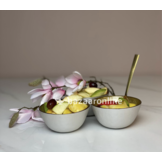 Bricard kommetjes set van 6 - Ø11 cm - wit/goud