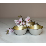 Bricard kommetjes set van 6 - Ø11 cm - wit/goud