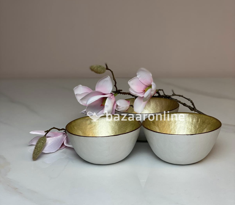 Bricard kommetjes set van 6 - Ø11 cm - wit/goud
