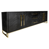 Dressoir Black Bonito - visgraat look - 200x40x85cm - Goud