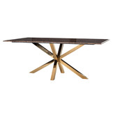 Eettafel Octopus Terni - Goud/Bruin Marmer - 180cm