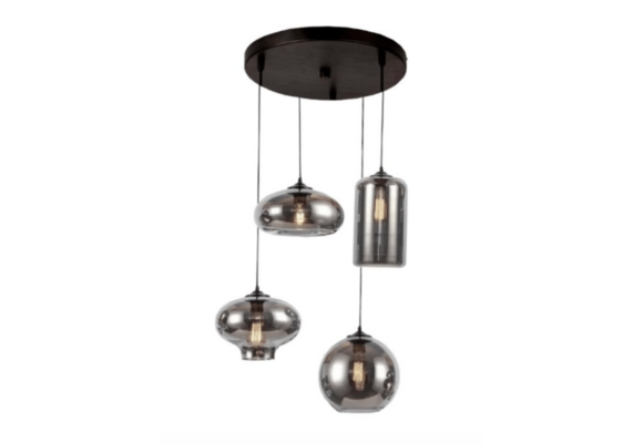 Hanglamp Illusion Smoking glass 4 lichts - Mix