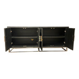 Dressoir Black Bonito - Zilver - 200x40x85cm